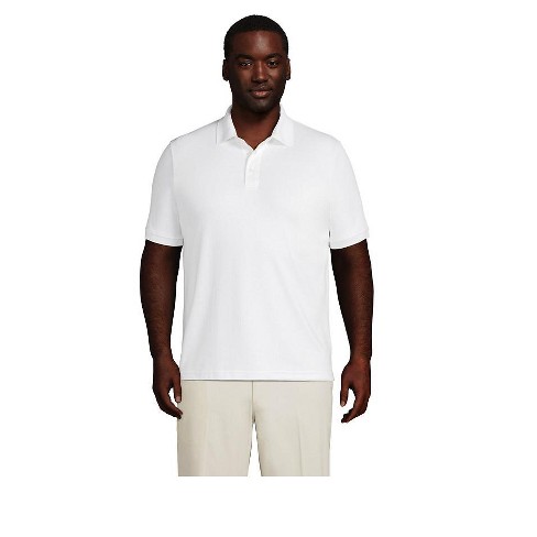 Lands' End Men's Big Short Sleeve Supima Polo Shirt - 3x Big - White ...