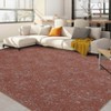 Washable Modern Solid Living Room Rugs, Chenille Non Slip Stain Resistant Floor Carpet for Nursery Dining Room Bedroom - 4 of 4