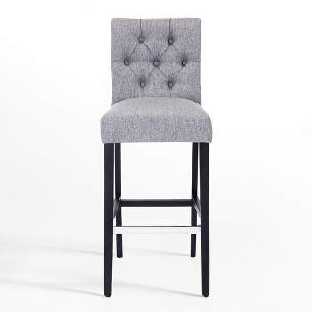 WestinTrends 29" Upholstered Linen Fabric Tufted Bar Stool Chair