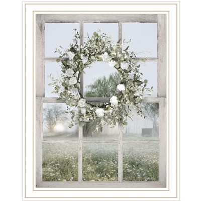 HomeRoots Spring Farm View White Framed Print Wall Art