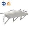 Stainless Steel Wall Shelf NSF Commercial Wall-Mounted Shelving Appliance & Equipment Metal Shelving With a Backsplash and Two Brackets - 2 of 4
