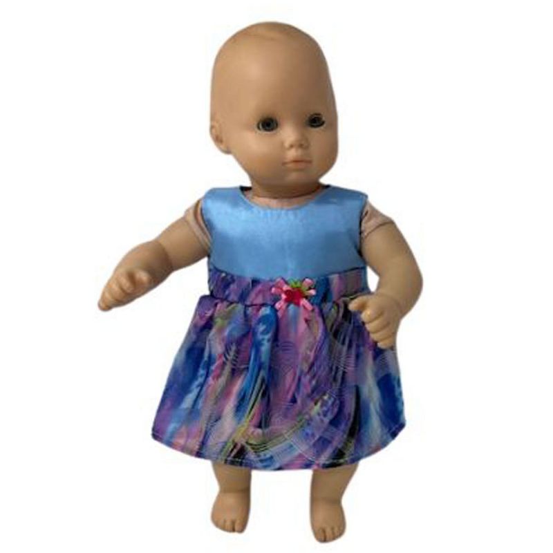 Doll Clothes Superstore Blue Splash Print Dress Fits 15-16 Inch Baby And Cabbage Patch Kid Dolls, 3 of 5
