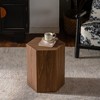 GDFStudio Thalor Modern Hexagon Coffee Table with Wooden Grain Imitation - 2 of 4