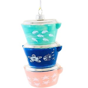 Cody Foster 4.5 Inch Pastel Vintage Casserole Dishes Ornament Retro Cookware Pink Gooseberry Tree Ornaments - 1 of 3