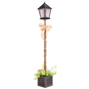 Barton Living 5ft Light Post Christmas Decoration w/Planter Battery Powered Outdoor X-mas - 1 of 4