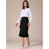 INSPIRE CHIC Women's Work Straight Knot Twist Office Tie Waist Midi Skirts - 3 of 4