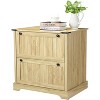 30" Farmhouse 2-Drawer Wood Filing Cabinet, Engineered Wood, Anti-Tip, Office Storage File Organizer, Rustic - 3 of 4