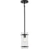 Progress Lighting, Rivera Collection, 1-Light Wall Sconce, Matte Black, Clear Textured Glass. - 2 of 3