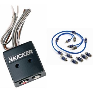 Kicker 46KISLOC K-Series Interconnect, Speaker To Rca W/ Line-Out Converter & 46KIYFM Y-Adapter M/F Signal Cable - 1 of 4