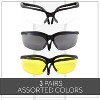 grinderPUNCH 3 Pairs Combo Bifocal Safety Reading Glasses - Assorted Colors Clear Black Yellow Lens - With Side Cover - 3 of 4