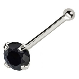 Jewelry Avalanche Black Moissanite 22G 14K Gold Ball-end Nose Stud - 1 of 4