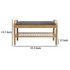 BDELITE Contemporary Upholstered Bench with Open Storage Fabric Seat-35.5*13*19.5 Inch, Gray - 3 of 4