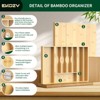 Ekozy 100% Bamboo Cutlery Tray with Flip Lid – 8-Slot Non-Slip Drawer Organizer for Silverware & Utensils, Waterproof, Farmhouse & Modern Fit - 3 of 4