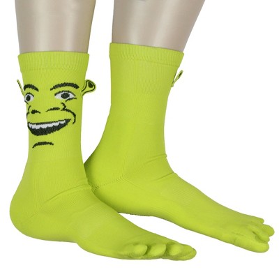 Bioworld Shrek Big Face 3D Ears Character Design Individual Toes Crew Socks