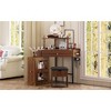 Okak Vanity Desk with Removable Pull-Out Side Cabinet, Vintage Vanity with Cushioned Stool and Charging Station, Vanity Table for Bedroom - 2 of 4