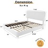 Dyonery Boucle Bed Frame,Upholstered Bed Frame with Headboard,Modern Cream Bed Frame,Soft Rounded Corners,No Box Spring Required,Adjustable Headboard - 2 of 4