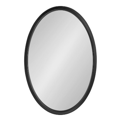 Black Oval Wood Framed Bathroom Vanity Mirror