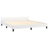vidaXL Faux Leather Bed Frame Platform Bed, Scandinavian Style/Slats Support/No Box Spring Needed/Without Mattress/Easy Assembly, White Queen Bed - 4 of 4