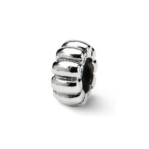 Black Bow Jewelry Sterling Silver Fluted Spacer Bead Charm - 1 of 3