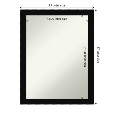 Black Rectangular Wood Bathroom Vanity Mirror