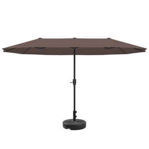Ainfox 13ft Outdoor Patio Umbrella With Umbrella Base Double-sided Deck Pool Umbrella with 1.5 Inch Pole, Fade Resistant  for Porch, Market, Backyard - 1 of 4