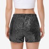 Anna-Kaci Women's Sequin Shorts Elastic Waist Sparkly Party Bottoms with Pockets - 4 of 4