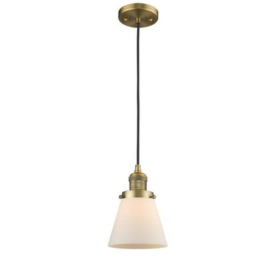 Cone - 1 Light Cord Hung Mini Pendant In Industrial Style-8 Inches Tall and 6 Inches Wide