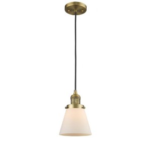 Cone - 1 Light Cord Hung Mini Pendant In Industrial Style-8 Inches Tall and 6 Inches Wide - 1 of 1