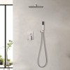 Cobbe 12 Inches Bathroom Rain Mixer Shower Combo Set Wall Mounted Rainfall Shower Head System Brushed Nickel Finish Shower Faucet Rough-In Valve - 2 of 4