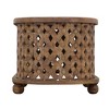 The Urban Port 36" Handcrafted Oval Coffee Table Intricate Cutout Design Brown - 3 of 4