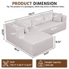 105" L-Shaped Cloud Sofa with Chaise, Modular Plush Sectional, Beige White,Black,Grey,No Assembly - 4 of 4