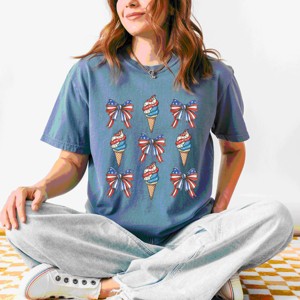 Simply Sage Market Patriotic Ice Cream Stacked Coquette Garment Dyed Tee - 1 of 4