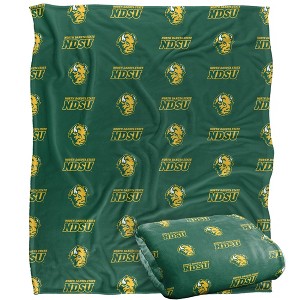 North Dakota State University Logo Pattern Silky 50x60 Blanket, 1 Sided - 1 of 4