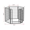 SEVOBAL Pet Crates and Houses 6 Panel Heavy Duty Metal Playpen with Door for Outdoor Yard Lawn Garden, Black, 53.94"*26.77"*39.37" - 3 of 4
