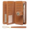 Women’s Wallet Leather Wristlet – RFID Blocking Large Capacity Credit Card Holder with Zipper Pocket, Multiple Compartments & Phone Slot - 2 of 4