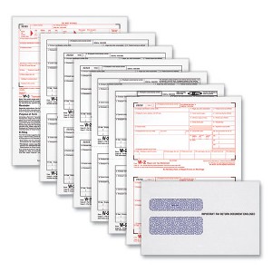 W-2 Tax Forms Kit with Envelopes, Fiscal Year: 2023, Six-Part Carbonless, 8.5 x 5.5, 2 Forms/Sheet, 24 Forms Total W-2 Tax Forms Kit with Envelopes, Fiscal Year: 2023, Six-Part Carbonless, 8.5 x 5.5, 2 Forms/Sheet, 24 Forms Total