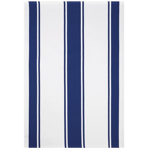 MU Kitchen Set of 8 Classic Stripe Cotton Kitchen Dishtowel with Hanging  Loop, 20 x 30 Inch, Ink Blue