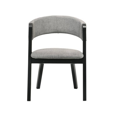 Rennes Mid-Century Modern Light Grey Upholstered Dining Chair