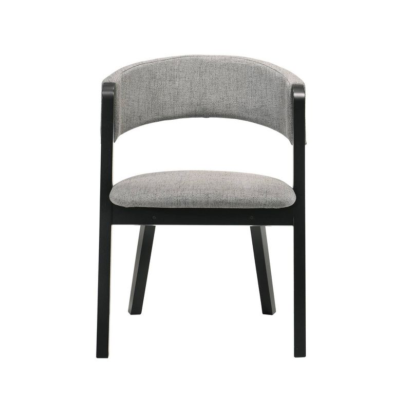 Set of 2 Rowan Upholstered Dining Chairs Black Finish - Armen Living, 4 of 9