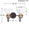 Minka Lavery Modern Wall Light Sconce Lustrous Bronze Hardwired 16 1/4" 2-Light Fixture Clear Seedy Glass for Bedroom Bathroom - 4 of 4