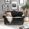Antonia 60 Wide Chesterfield Loveseat Genuine Leather Sofa with Nailhead Trim and Rolled Armrests - 3 of 4