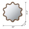 Grungis Novelty Wall Mirrors with Unique Frame,Farmhouse Wooden Accent Wall-Mounted Mirror for Living Room,Entryway,Office - 2 of 4