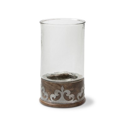 GG Collection Wood and Inlay Metal Heritage Collection 16.5-Inch Tall Candleholder