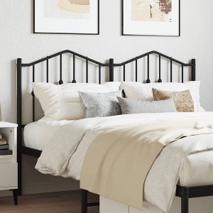 vidaXL Classic Black Metal Headboard – Powder Coated Steel Material, Suitable for 53.1” Mattress Width, Easy Assembly, Provides Excellent Back Support - 1 of 4
