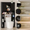 Over The Toilet Storage Cabinet with Sliding Doors, Home Space-Saving Toilet Rack - 3 of 4