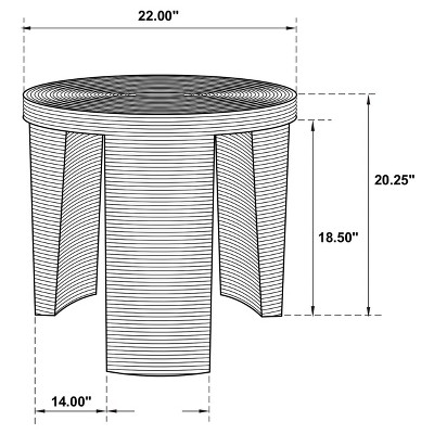 Natural Woven Rattan Round End Table with Storage