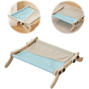 Cat Window Sill Perch, Cat Window Hammock Load Capacity 18Kg and One-Step Sliding Clamping Slot Adjustable Pet Bed for Windowsill Bedside Cabinet - 1 of 4