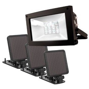 Maxsa Innovations SolarPowered UltraBright Flood Light: Weather-Resistant Outdoor Lamp, 12 LED, Solar-Powered, Black - 1 of 4