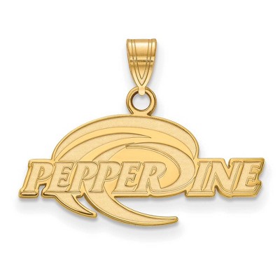 Black Bow Jewelry 14k Yellow Gold Pepperdine Waves NCAA Small Pendant