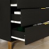 Famapy Black Nightstnad With 3 Drawers and Metal Legs - 3 of 4